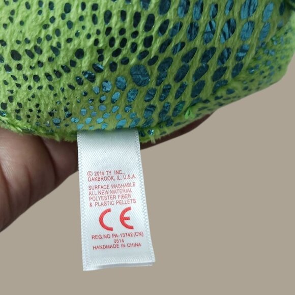 Ty Beanie Vtg Boo Speckles The Frog Plush Toy With Glitter Spots & Orange Belly - Picture 8 of 12